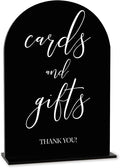 Black Cards and Gifts Sign, Wedding Engagement Bridal Shower Baby Shower Party Decor for Reception Reception, Weddings Acrylic Sign