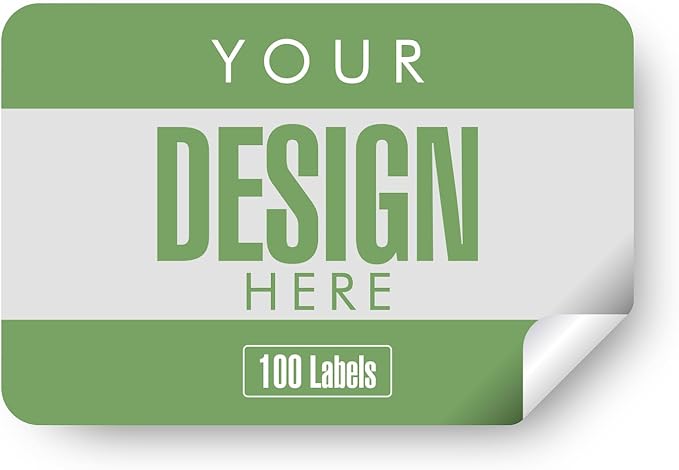 Custom Stickers Personalized Labels - Customized Stickers with Any Design Image Logo Text,Custom Thank You Label Stickers,Custom Stickers for Business Logo,100 Labels (Rectangle,3"x1")