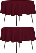 sancua 2 Pack Round Tablecloth 60 Inch Burgundy, Stain and Wrinkle Resistant Table Cloth - Washable Polyester Table Cover for Dining Tables, Buffet Parties and Camping