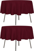 sancua 2 Pack Round Tablecloth 70 Inch Burgundy, Stain and Wrinkle Resistant Table Cloth - Washable Polyester Table Cover for Dining Tables, Buffet Parties and Camping