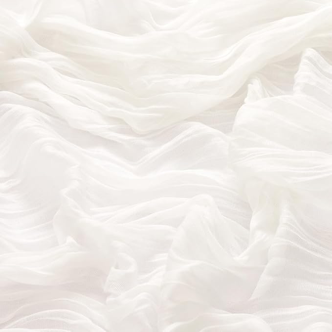 MLMW Ivory White Table Runner Cheesecloth Boho Gauze Rustic Cheese Cloth Table Runner 160 inch Sheer 13.3ft for Thanksgiving Wedding Party Baby Bridal Shower Birthday