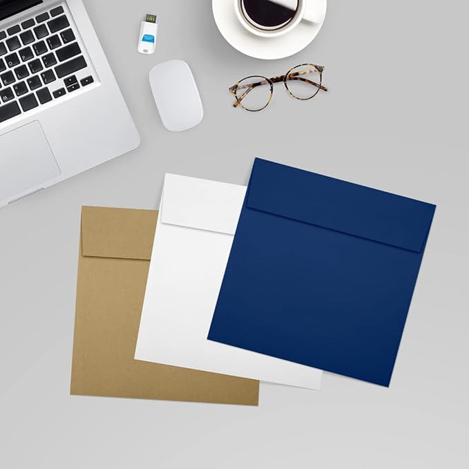 LUXPaper Square Invitation Envelopes | Peel & Press | 6" x 6" | Navy Blue | 80lb. Text | 50 Qty