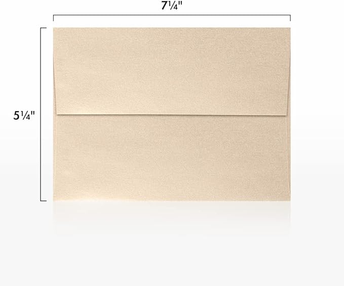 LUXPaper A7 Invitation Envelopes | Peel & Press | 5 1/4" x 7 1/4" | Taupe Metallic | 80lb. Text | 50 Qty
