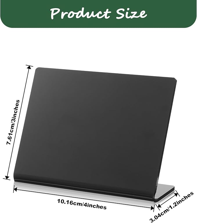 12 Pack Acrylic Mini Chalkboard Signs for Food, Black Mini Tabletop Chalkboard Signs, Small Buffet Chalkboards Signs for Weddings, Birthday Parties, Message Board Signs, Buffet, Bakery and Retail