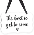 Acrylic Wedding Sign, Ring Bearer Sign, Rustic Wedding Decor Signs, Acrylic Wall Art With Ribbon for Chairs Weddings Decoration and Event Party - The Best is Yet to Come (White)