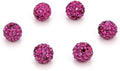 50pcs Adabele Grade A Suncatcher Crystal Rhinestone Pave Loose Beads 8mm Fuchsia Pink Polymer Clay Disco Ball Spacers Compatible with Shamballa All Craft Jewelry Making DB8-22