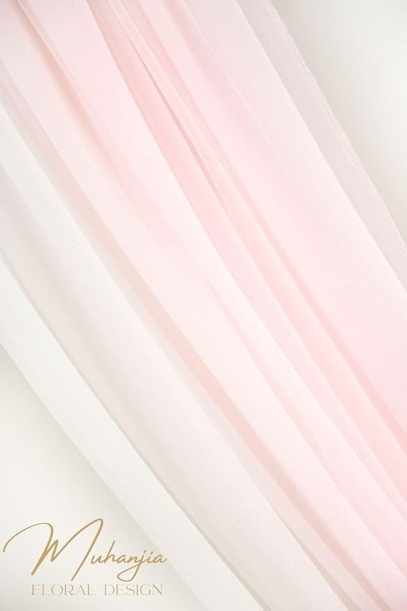 Artificial Arch Flowers Kit(Pack of 4),2Pcs Artificial Flower Arch Decor, 2Pcs Drapes, Ceremony and Reception Background Rose Decoration, Flamingo Pink Rose Floral Outdoor Party Decor