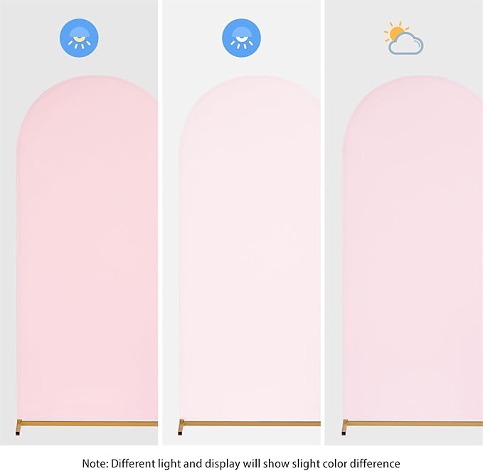 SoarDream Pink Wedding Arch Backdrop Cover 6.6FT Spandex Fitted Pink Wedding Arch Covers Round Top Chiara Arches Backdrop Cover Fabric for Baby Shower Balloon Party Decoration