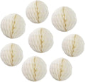 8pc Honeycomb Balls Party Decorations 8'' 10'' Tissue Paper Pom Poms Flower Balls Hanging Paper Honeycomb Balls for Party Baby Shower Birthday Wedding Nursery Wall Decor(8'' 10'' Beige)