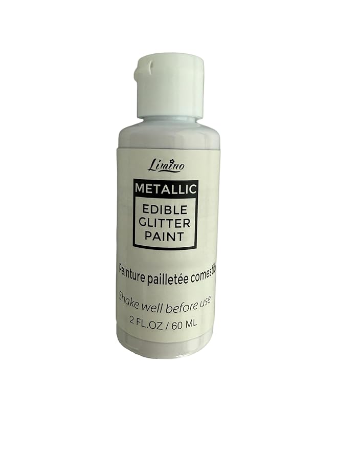 Edible Glitter Paint - 2 fl.oz Food Grade Metallic Glitter Cake Paint for Cake Decorating, Baking, Cupcakes - Shimmer Art Decorative Liquid Edible Paint Food Coloring for Fondant, Donuts (Gold)