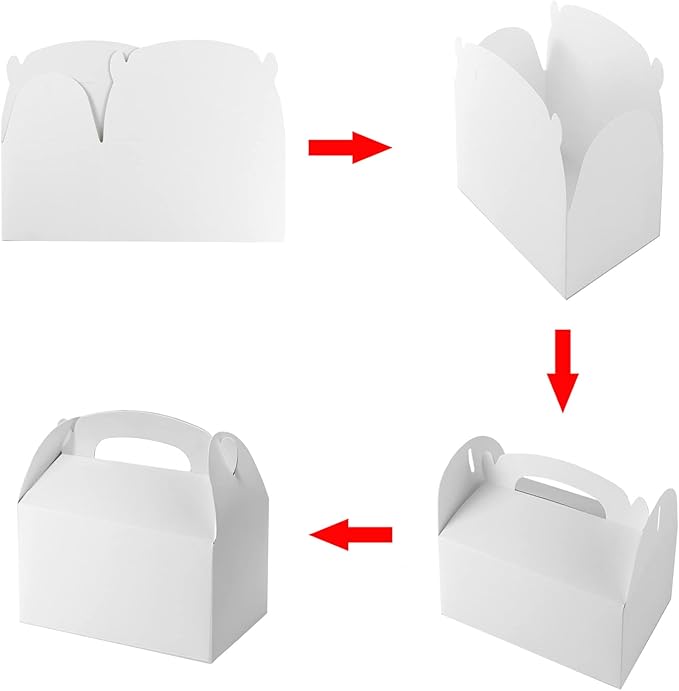 Bonfasvo Gift Boxes 30 Pack 6.2x3.5x3.5 inches White Fold Kraft Paper Boxes Bridesmaids Proposal Box Cupcake Boxes Easy Assemble Boxes with Lids for Wedding Birthday Party Christmas
