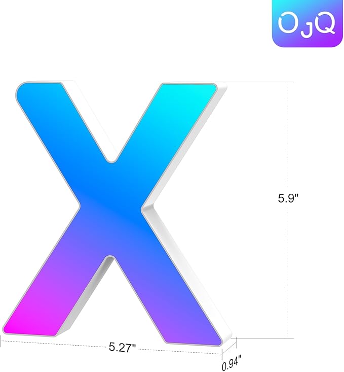 OJQ Light Up Letters LED Letter - Marquee Letters Room Decor Alphabet Letter Music Sync Color Change Colorful - Christmas Birthday Gifts for Girl - Teen Girls Gifts Party Home Wall Decor