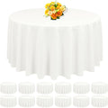 12 Pack Round Tablecloth 90 Inch - Ivory Polyester Table Cloth for Round Table, Premium Ivory Tableclothes Washable Fabric Table Cover for Wedding Party Banquet Restaurant Reception Dining