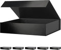 PACKHOME 6 Gift Boxes 11.5x8x2.5 Inches, Sturdy Shirt Boxes with Magnetic Lids for Multiple Occasions (Glossy Black)