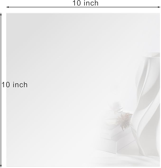 12 Pack Square Mirror Tray, 10 Inch Glass Centerpiece for Tables, Frameless Mirror for Flowers, Perfume, Party Decor, Wedding, Christmas Decorations