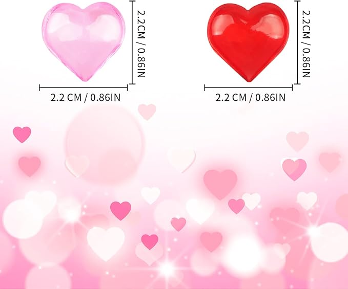 Fangoo 110 Pieces Red Pink Acrylic Heart Gems for Valentine's Day Decor Heart Rocks Vase Filler Table Scatter for DIY Crafts Engagement Wedding Anniversary Home Decoration