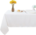 Fitable Rectangle Tablecloth Stain and Wrinkle Resistant Washable Polyester Table Cloth for Buffet Parties and Camping (60x120 inch, White)