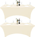 2-Pack 4ft Spandex Table Covers for Rectangular Folding Tables - Wrinkle Resistant Stretch Tight Table Cloths - Ultimate Fitted Table Protector for Parties, Banquet, and Wedding