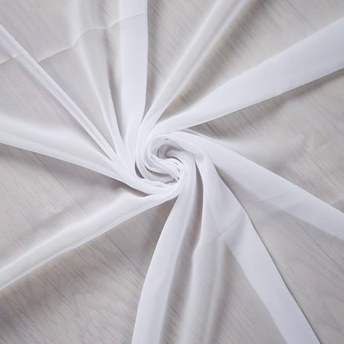 White Wedding Arch Draping Fabric 20Ft Arch for Wedding Ceremony Outside Birch Wood White Chiffon Fabric Drapes Sheer Backdrop Drapes for Party Ceremony Arch Stage