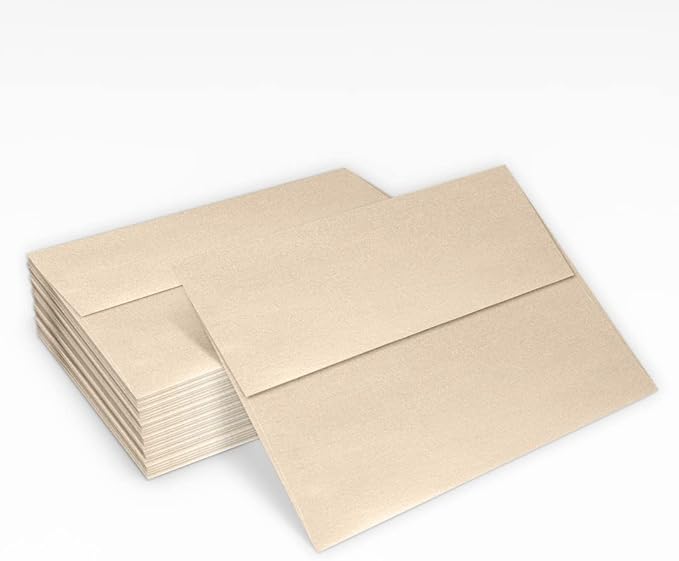 LUXPaper A7 Invitation Envelopes | Peel & Press | 5 1/4" x 7 1/4" | Taupe Metallic | 80lb. Text | 250 Qty