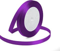 KMER LIFE 3/8 Inches x 25 Yards Purple Satin Ribbon Solid Fabric Ribbons for Crafts, Wedding Decor, DIY Hair Accessories, Sewing, Gift Package Wrapping, Valentine's Day Bouquet and More