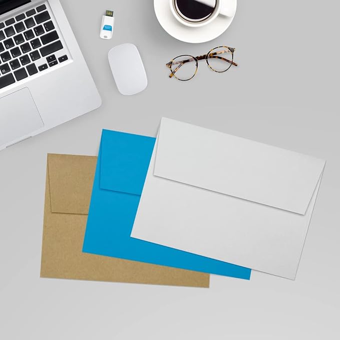 LUXPaper A7 Invitation Envelopes | Peel & Press | 5 1/4" x 7 1/4" | Gray | 80lb. Text | 100% Cotton | 500 Qty