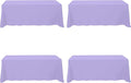 BRILLMAX 4 Pack Lavender Tablecloths for 8 Foot Rectangle Tables 90 x 156 Inch - 8ft Rectangular Bulk Linen Polyester Fabric Washable Cloth Cover for Wedding Reception Banquet Birthday Party