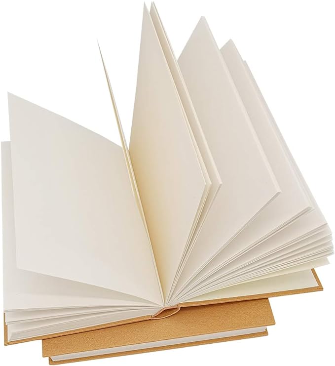 5.5x8.25 Sketch Book, Pack of 3, 360 Sheets (68lb/100gsm), Hardcover Bound Sketch Notebook, 120 Sheets Each, Acid Free Blank Drawing Paper, Ideal for Kids & Adults, Kraft Cover