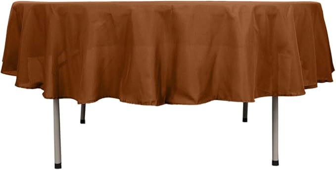 Efavormart Round Tablecloth, 90 Inch Stain & Wrinkle Resistant Washable Table Cloth, Decorative Polyester Fabric Table Cover for Banquet, Wedding, Dining- Brown