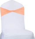 VDS Pack of 10 PCS | Peach | Spandex Chair Sashes Bows Without Buckle | Stretch Elastic Banquet Universal Folding Chair Band Tie with for Wedding Party Conference Celebration Event Decoration