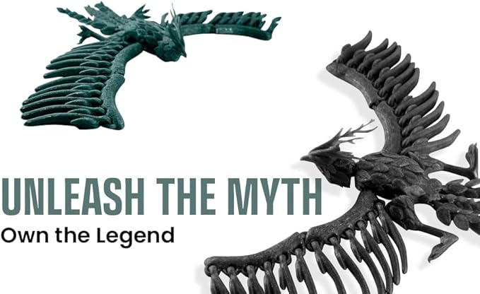 TwistedForge Articulated Forest Phoenix Figurines – 2‑Pack Mythical Creatures Made in USA from Recycled PETG – Poseable Collectible Fantasy Bird Models & Fidget Display Toys for Enthusiasts