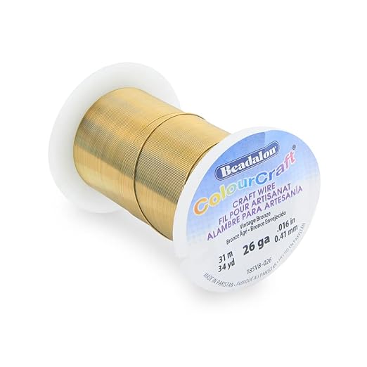 Beadalon ColourCraft Wire, 26 Gauge, Vintage Bronze Color, 34 yd Spool