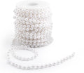 Pearls String Beads 33 Feet Crafts Faux Pearl Roll for Christmas Garland Flowers Wedding Party Jewelry Decoration(5mm White)