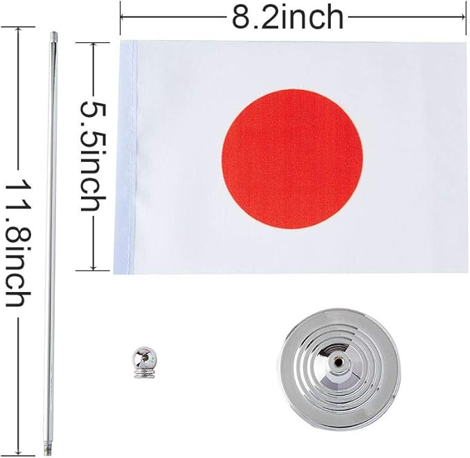 Japan Flag Japanese Flags, Small Mini Japanese Desk Flag, Used for Table Office Classroom Home Patriotic Events Decorations