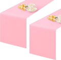 2 Pack Pink Small Short Table Runner 12 x 48 Inch Solid Color Runners Coffee Table Dresser for Daily Party Home Decoration