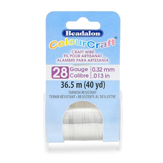 Beadalon ColourCraft Wire, 28 Gauge, Silver Color, 40 yd Spool