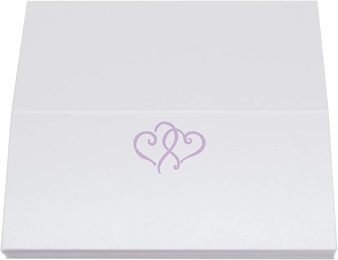 Linked Hearts Place Cards, Lavender (Choose Color), Set of 150, Pre-cut and Scored - Wedding, Party, Dinner, and Special Events - Made in the USA
