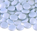 KINGOU Flat Glass Gems/Marbles/Stones/Beads for Vase Filler, Table Scatter, Games - 1 Lbs (17-19mm, Approx. 3/4")-White