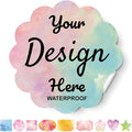 Custom Stickers Personalized Labels - Customized Stickers with Any Design Image Logo Text,Custom Stickers for Business Logo,Custom Thank You Label Stickers,100 Labels (Scalloped,2.5"x2.5")