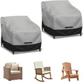 Patio Swivel Chair Cover Waterproof 2 Pack, 600D Heavy Duty Outdoor Furniture Covers for Universal Lawn/Deck/Garden/Backyard Fits up 28" W*30" D*32" H, Gray/Black