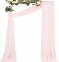 MLMC Blush Pink Wedding Arch Draping Fabric 1 Panel 29" x 20 FT Extra Long Gauze Drapes Sheer Backdrop Curtains 6.6 Yards Airy Outdoor Drapery Panels for Wedding Baby Shower Birthday Decor