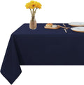 Fitable Rectangle Tablecloth Stain and Wrinkle Resistant Washable Polyester Table Cloth for Buffet Parties and Camping (60x84 inch, Navy Blue)