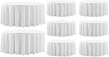 Round Tablecloth 132 Inch 8 Pack White Tablecloths Washable Decorative Linen Polyester Table Clothes Cover for Dining Table Banquets Buffet Parties and Wedding