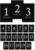 Andaz Press Table Numbers 1-20, Black, 4x6-Inch Single Side, 1-Set, For Weddings & Graduations