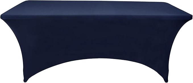 6-Pack 6ft Spandex Table Covers for Rectangle Standard Folding Tables - Wrinkle Resistant Stretch Tablecloths - Ultimate Fitted Table Protector for Parties, Trade Shows, Wedding
