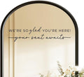 Wedding Sign Decal, Seating Chart Decal, Welcome Vinyl Wedding Mirror Decor, We're So Glad You're Here Seating Chart, Your Seat Awaits (Black, Width 20 inch)