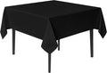 sancua Small Square Tablecloths 36x36 Inch - Black Table Cloth for Square or Round Tables, Washable Polyester Fabric Table Cover for Nightstand End Bedside Tables