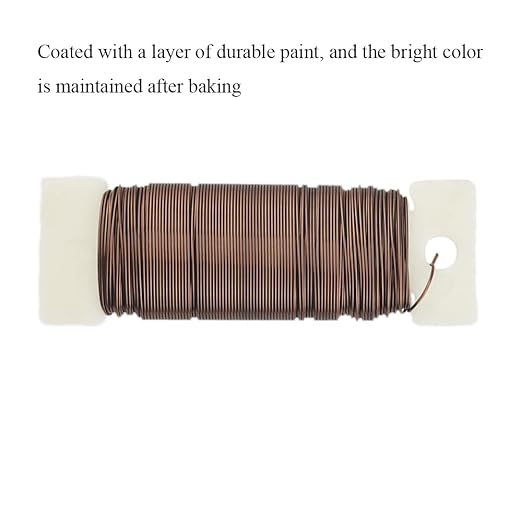 HAHIYO 22Gauge Coffee Color Metal Floral Wire - 1 Roll, 38 Yards (115 Feet) - Flexible Paddle Wire for Craft, Christmas Wreath, Flower Arrangement, Bouquet Wrapping, Wedding, DIY