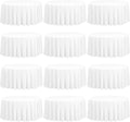 12 Pack 108 Inch Round Tablecloth, White Polyester Fabric Table Cloth for Round Table, Stain and Wrinkle Washable TableCover for Wedding Party Dining TableBuffet Restaurant Banquet and Camping
