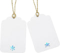 100Pcs Blank Gift Tags with String Iridescent Foil Snowflake Large Gift Tags White Paper with 65 Ft Jute Twine Cute Tags for Christmas Xmas Holiday Winter Wonderland Gift Wrap Tags